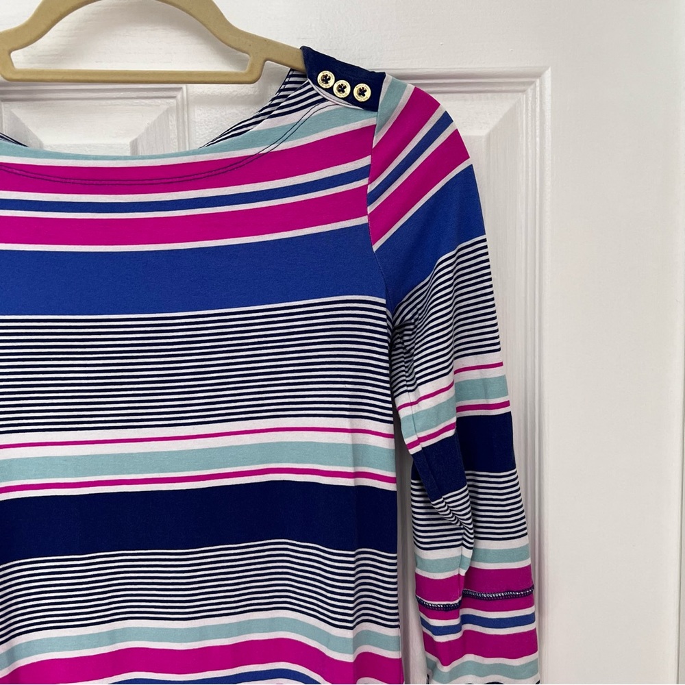 EUC Lilly Pulitzer Sophie dress. Pink and blue stripes.